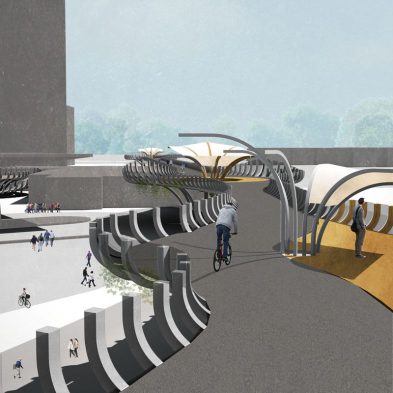 Elevated bike and pedestrian path - a project by Panittra Eawsivigoon